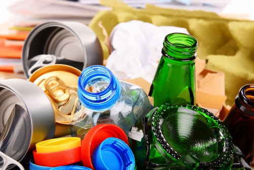 Various types of builders waste sorted for recycling